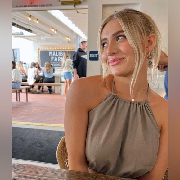 NWT - Zara Linen Halter Crop Top - Size L - Picture 4 of 4